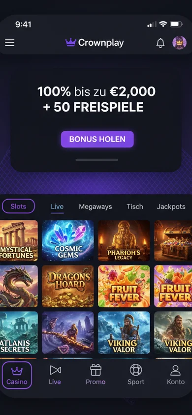 Expérience mobile dans le navigateur – Crownplay